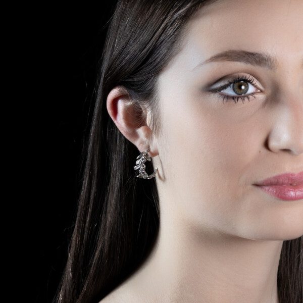 leaves-earrings-silver-hoops-engraved